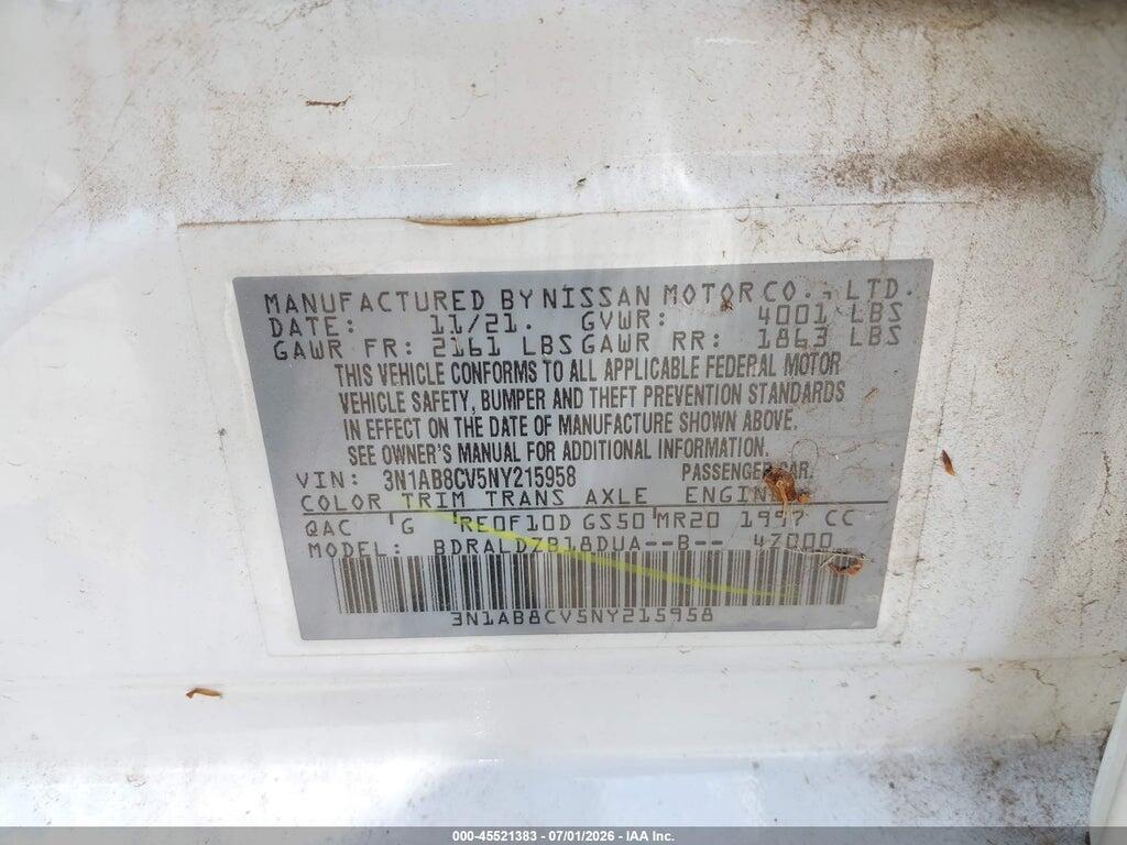 3N1AB8CV5NY215958 2022 NISSAN SENTRA photo no. 9