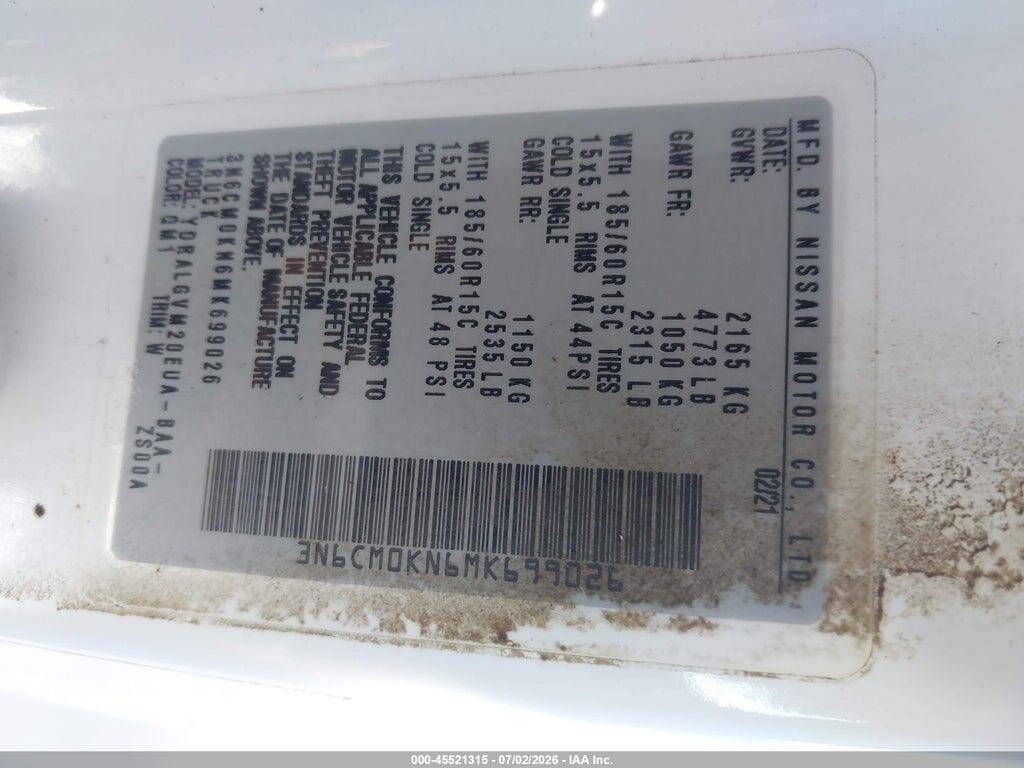 3N6CM0KN6MK699026 2021 NISSAN NV200  CARGO photo no. 9