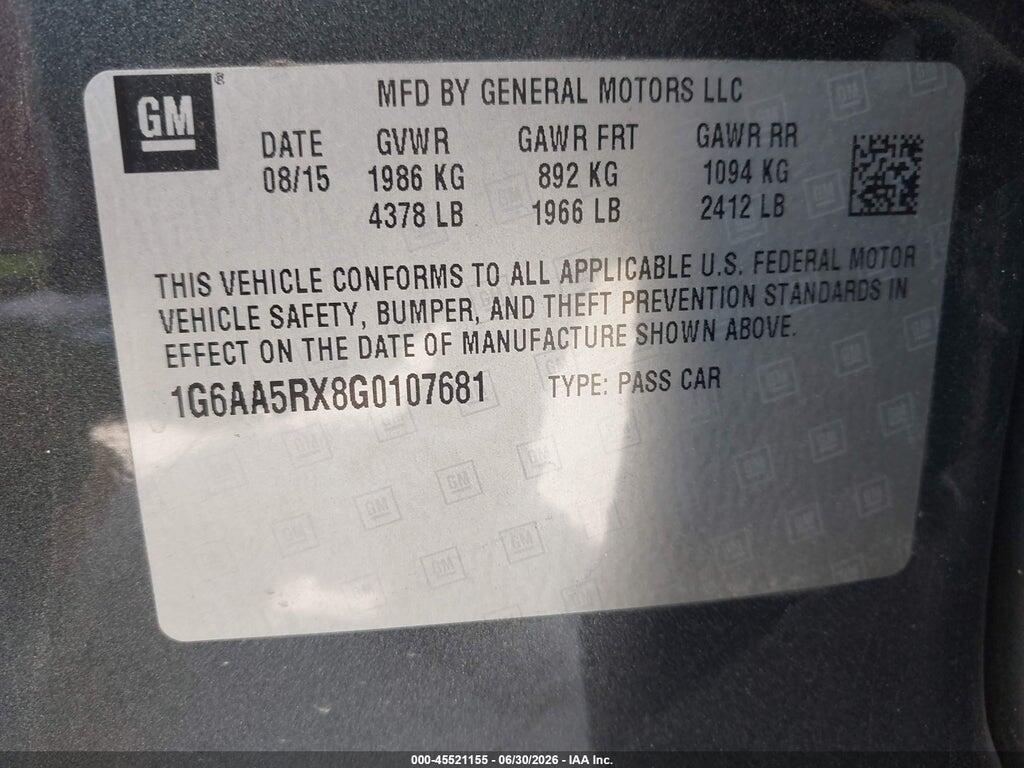 1G6AA5RX8G0107681 2016 CADILLAC ATS photo no. 9