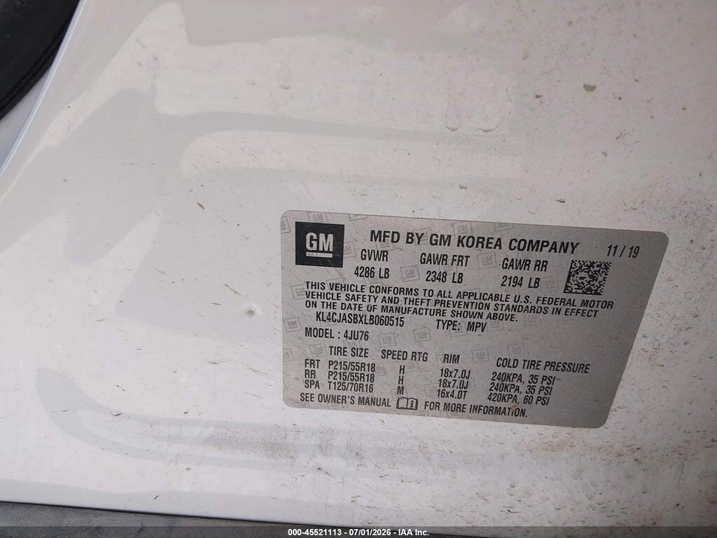 KL4CJASBXLB060515 2020 BUICK ENCORE photo no. 9