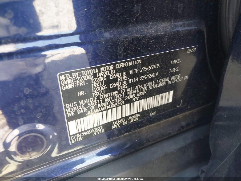 JTEAAAAH0MJ065521 2021 TOYOTA VENZA photo no. 9
