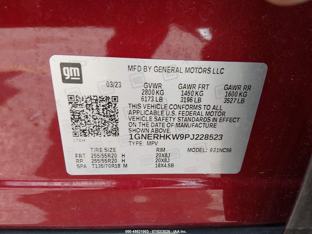 1GNERHKW9PJ228523 2023 CHEVROLET TRAVERSE photo no. 9