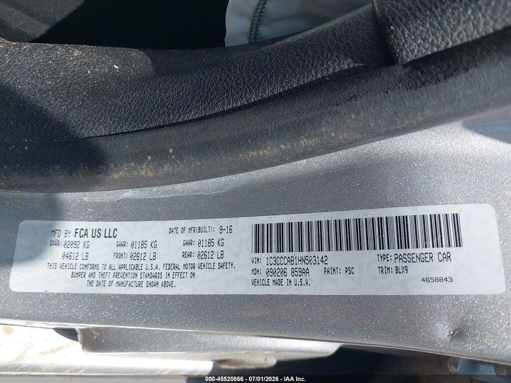 1C3CCCAB1HN503142 2017 CHRYSLER 200 photo no. 9