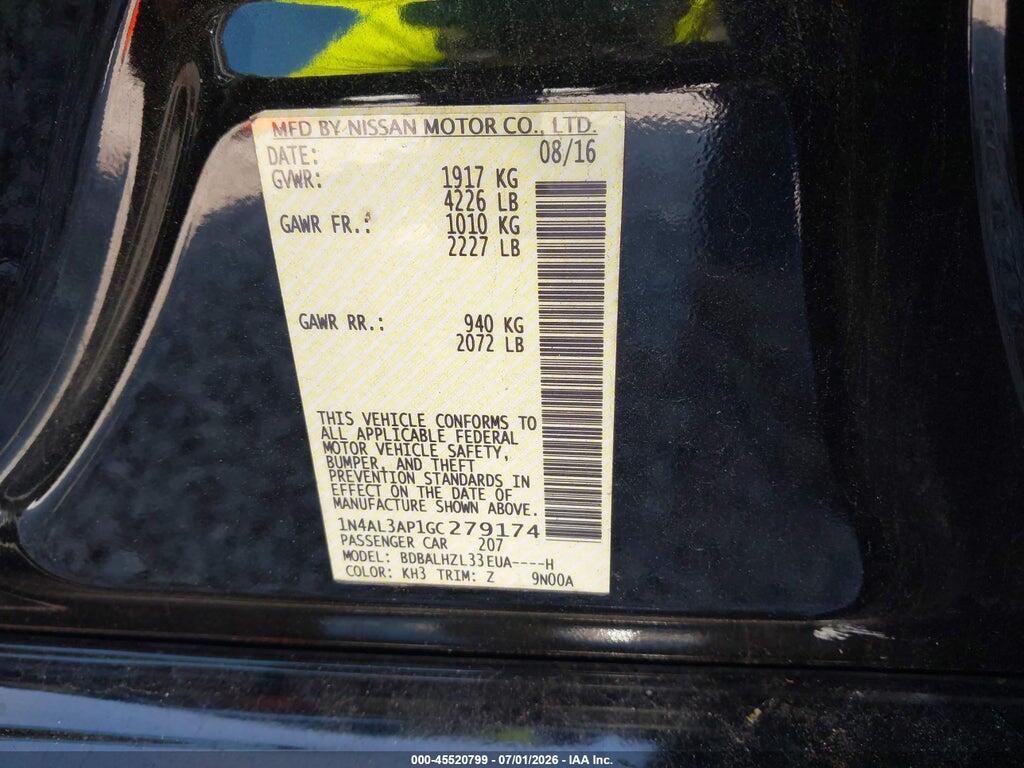 1N4AL3AP1GC279174 2016 NISSAN ALTIMA photo no. 9