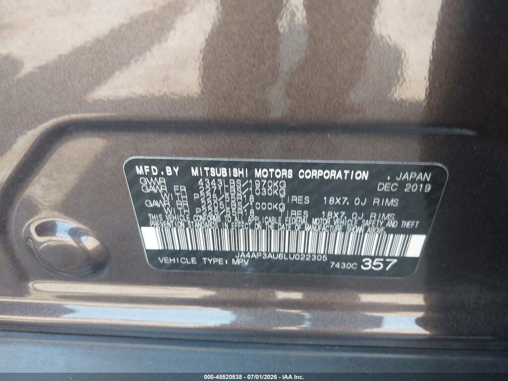 JA4AP3AU6LU022305 2020 MITSUBISHI OUTLANDER SPORT photo no. 9