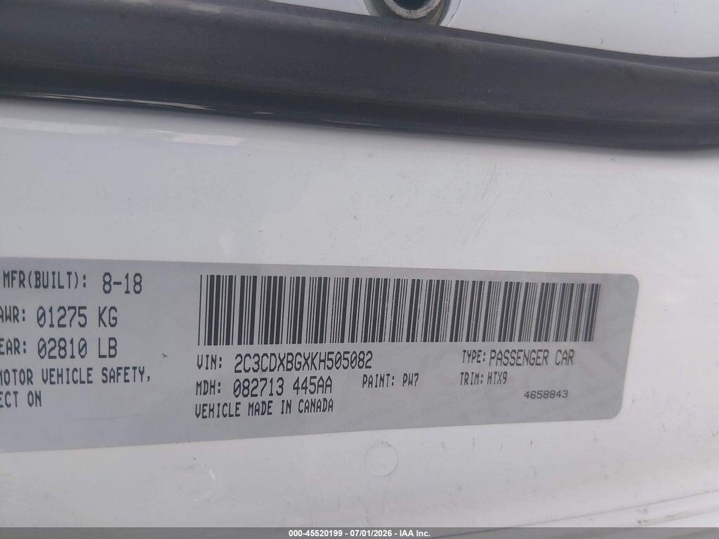 2C3CDXBGXKH505082 2019 DODGE CHARGER photo no. 9
