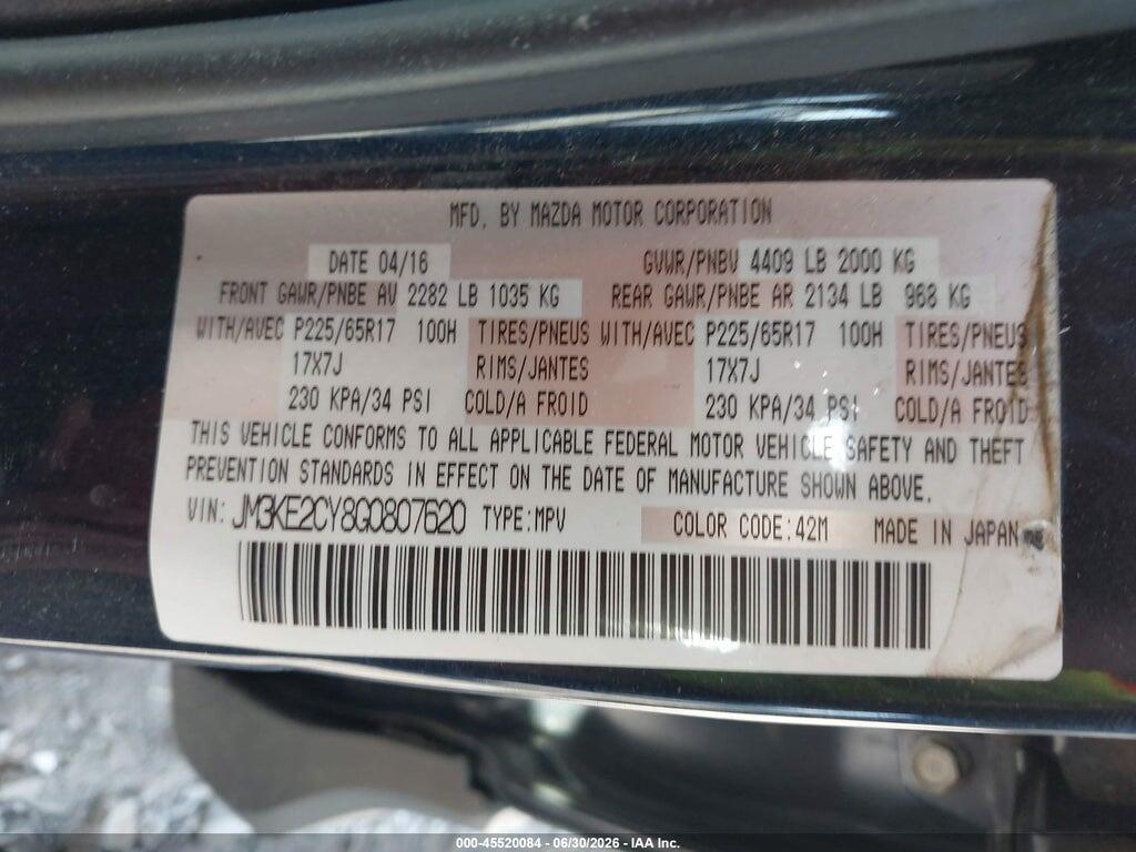 JM3KE2CY8G0807620 2016 MAZDA CX-5 photo no. 9