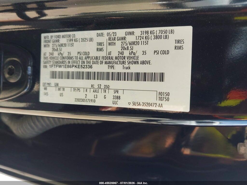 1FTFW1E86PKE52336 2023 FORD F-150 photo no. 9