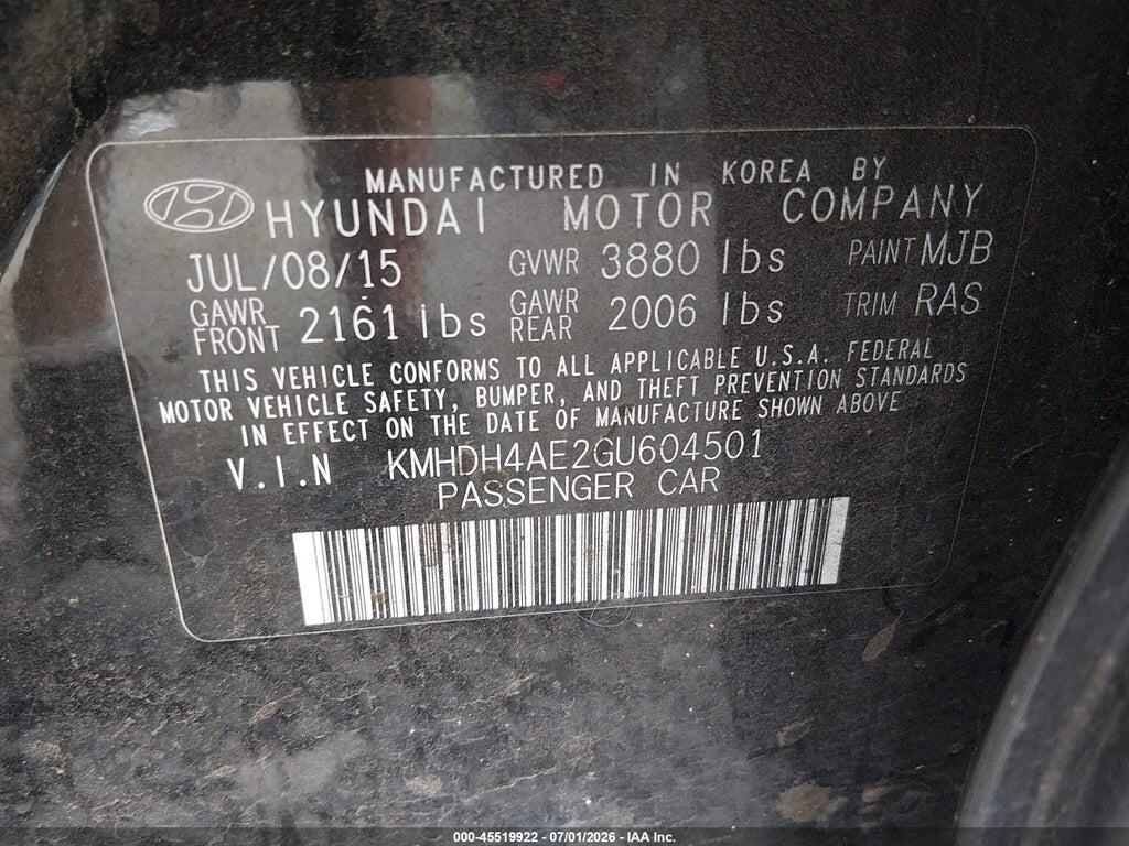 KMHDH4AE2GU604501 2016 HYUNDAI ELANTRA photo no. 9