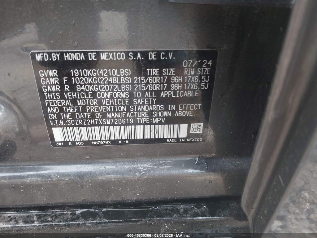 3CZRZ2H7XSM720619 2025 HONDA HR-V photo no. 9