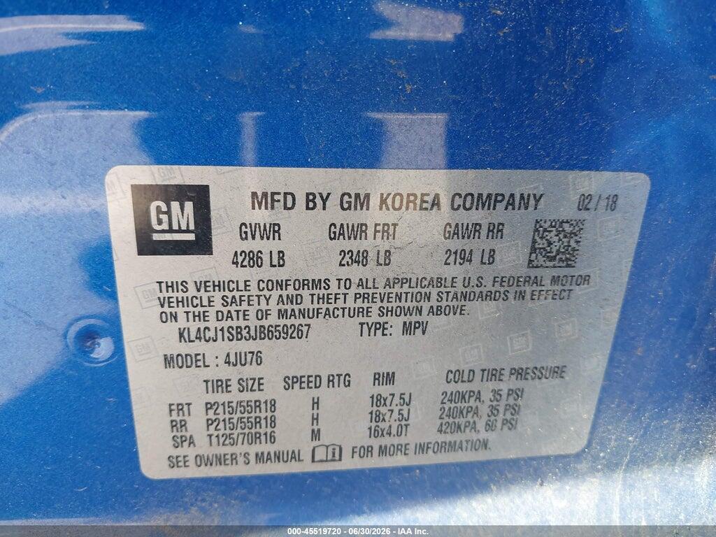 KL4CJ1SB3JB659267 2018 BUICK ENCORE photo no. 9