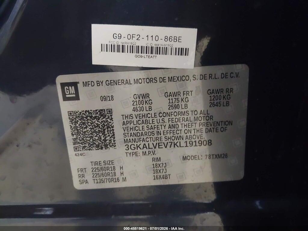 3GKALVEV7KL191908 2019 GMC TERRAIN photo no. 9