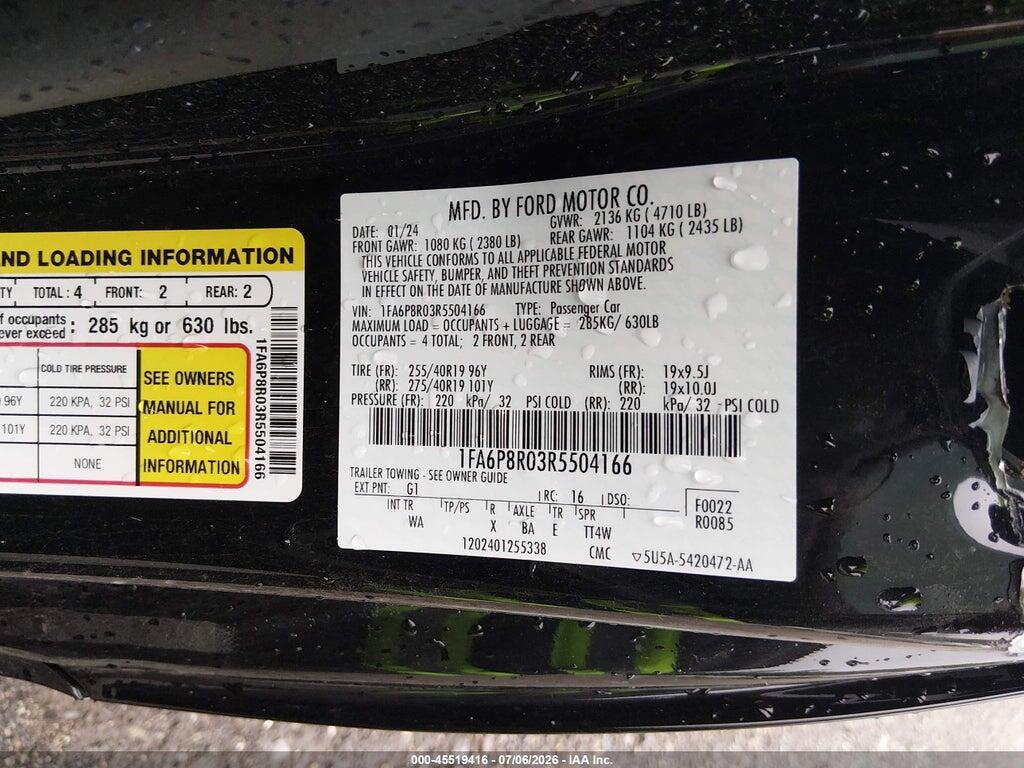 1FA6P8R03R5504166 2024 FORD MUSTANG photo no. 9