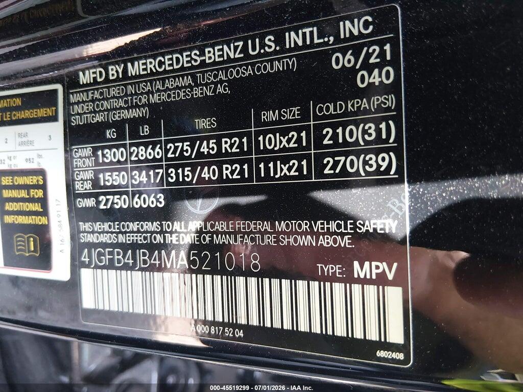 4JGFB4JB4MA521018 2021 MERCEDES-BENZ GLE 350 photo no. 9