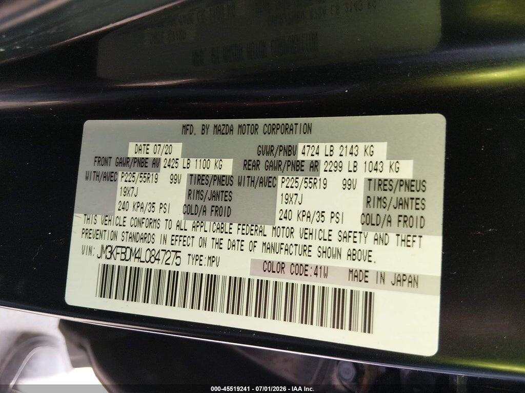 JM3KFBDM4L0847275 2020 MAZDA CX-5 photo no. 9