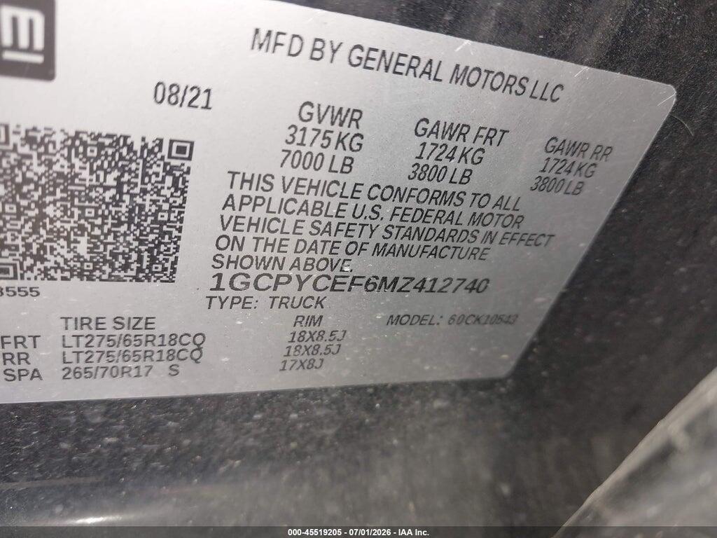 1GCPYCEF6MZ412740 2021 CHEVROLET SILVERADO 1500 photo no. 9
