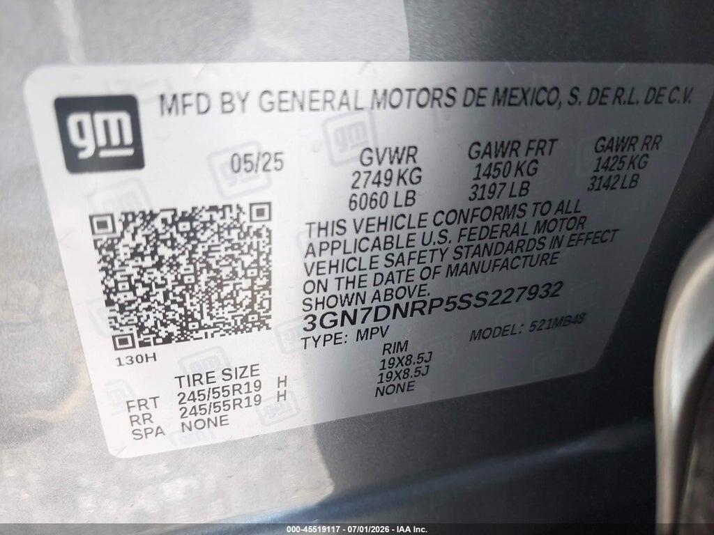 3GN7DNRP5SS227932 2025 CHEVROLET EQUINOX EV photo no. 9