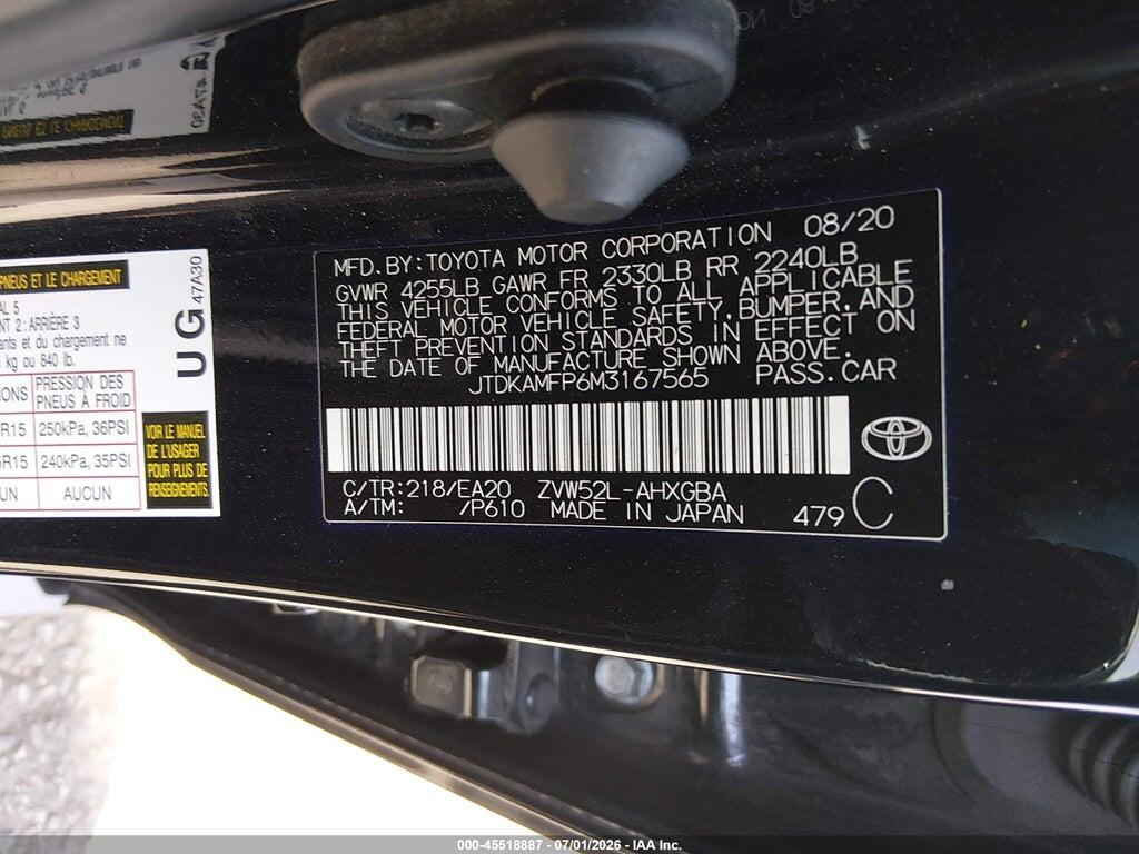 JTDKAMFP6M3167565 2021 TOYOTA PRIUS PRIME photo no. 9