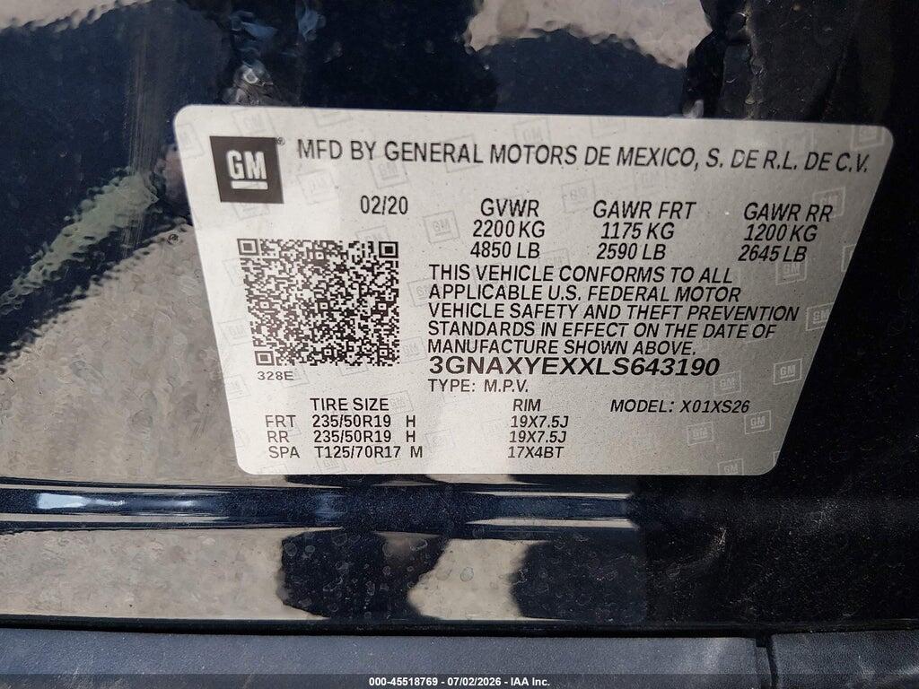 3GNAXYEXXLS643190 2020 CHEVROLET EQUINOX photo no. 9