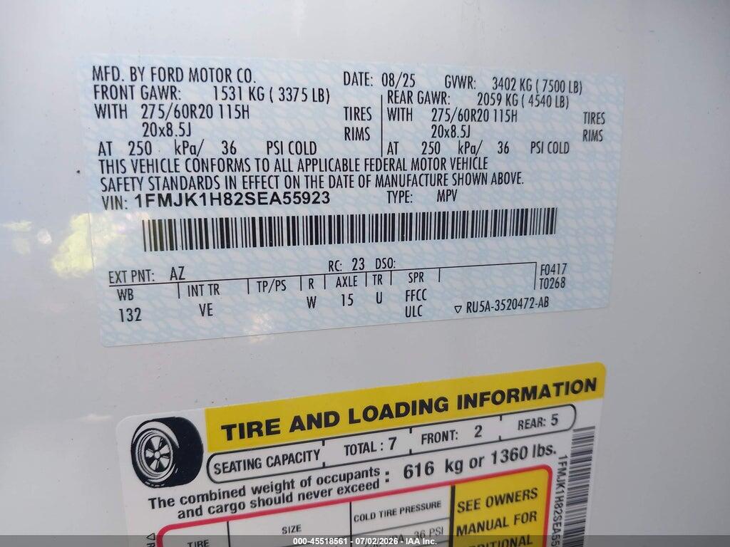 1FMJK1H82SEA55923 2025 FORD EXPEDITION photo no. 9