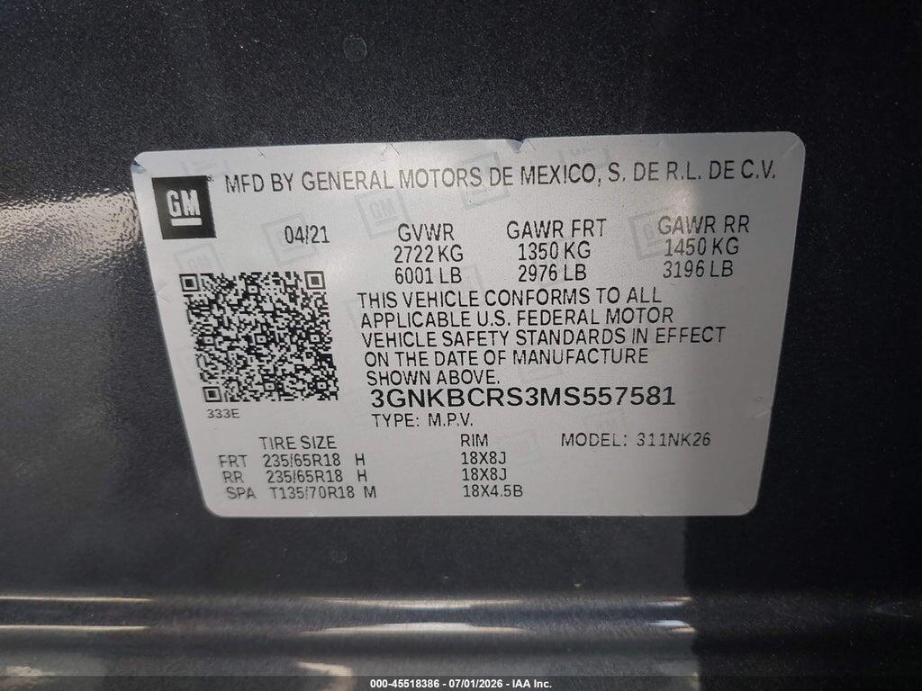 3GNKBCRS3MS557581 2021 CHEVROLET BLAZER photo no. 9