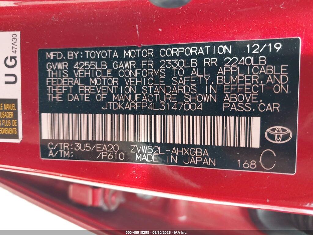 JTDKARFP4L3147004 2020 TOYOTA PRIUS PRIME photo no. 9