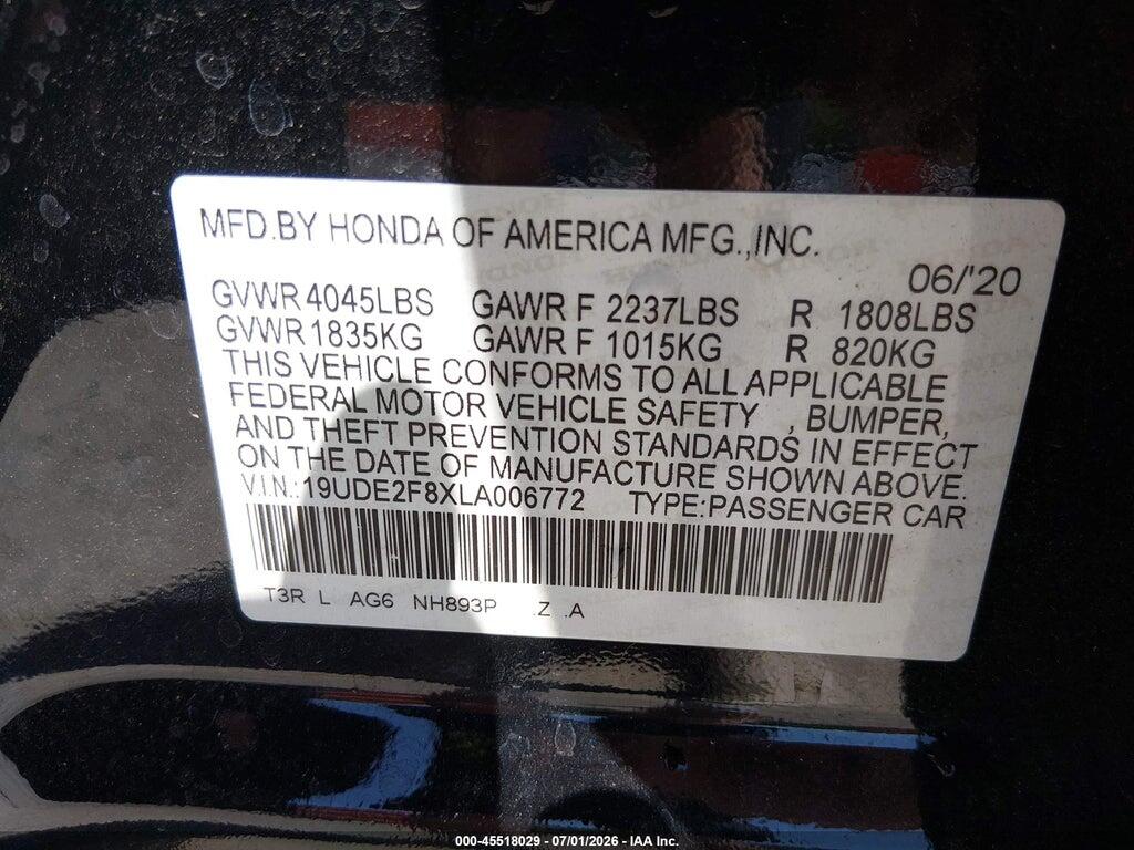 19UDE2F8XLA006772 2020 ACURA ILX photo no. 9