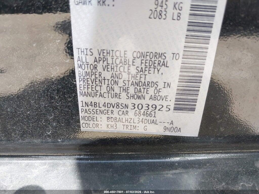 1N4BL4DV8SN303925 2025 NISSAN ALTIMA photo no. 9