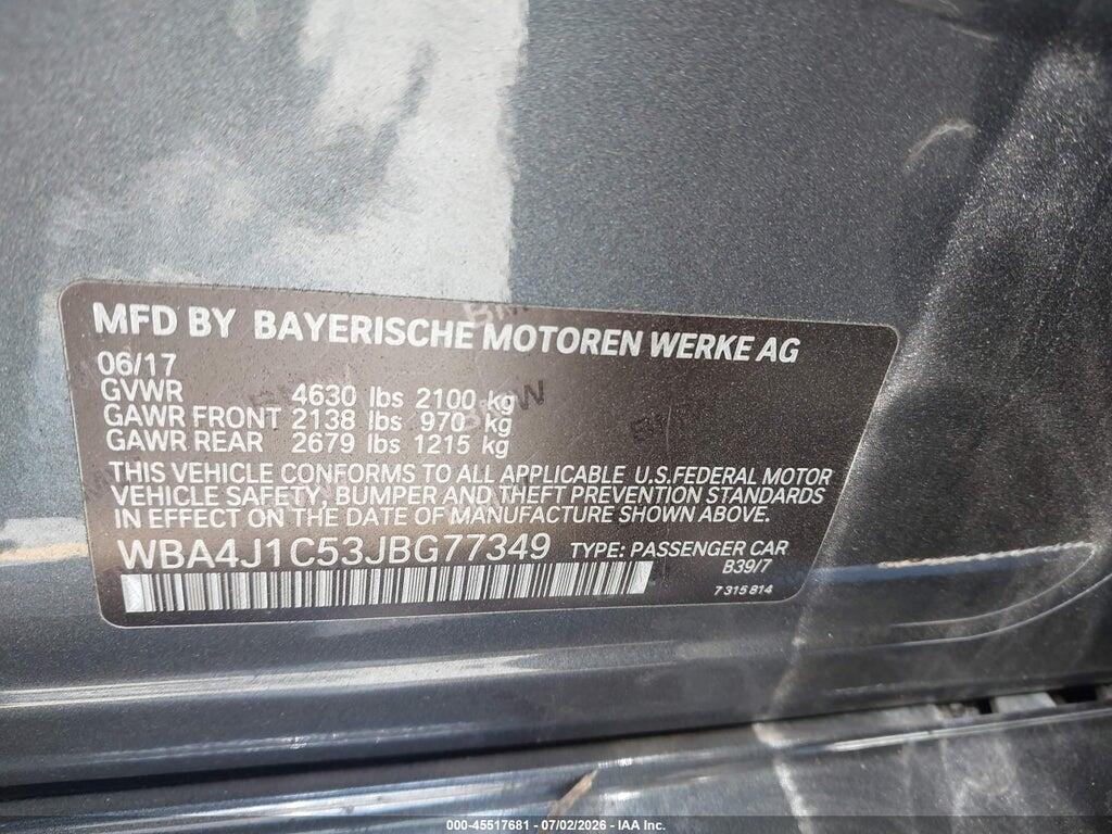 WBA4J1C53JBG77349 2018 BMW 430I GRAN COUPE photo no. 9