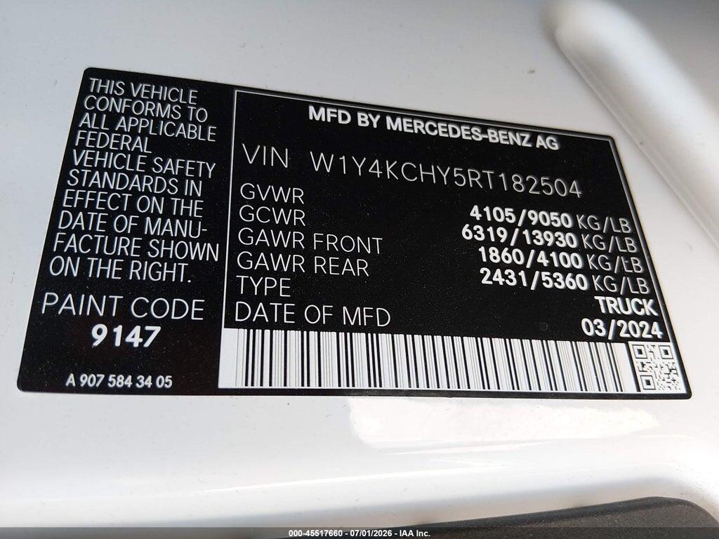 W1Y4KCHY5RT182504 2024 MERCEDES-BENZ SPRINTER 2500 photo no. 9