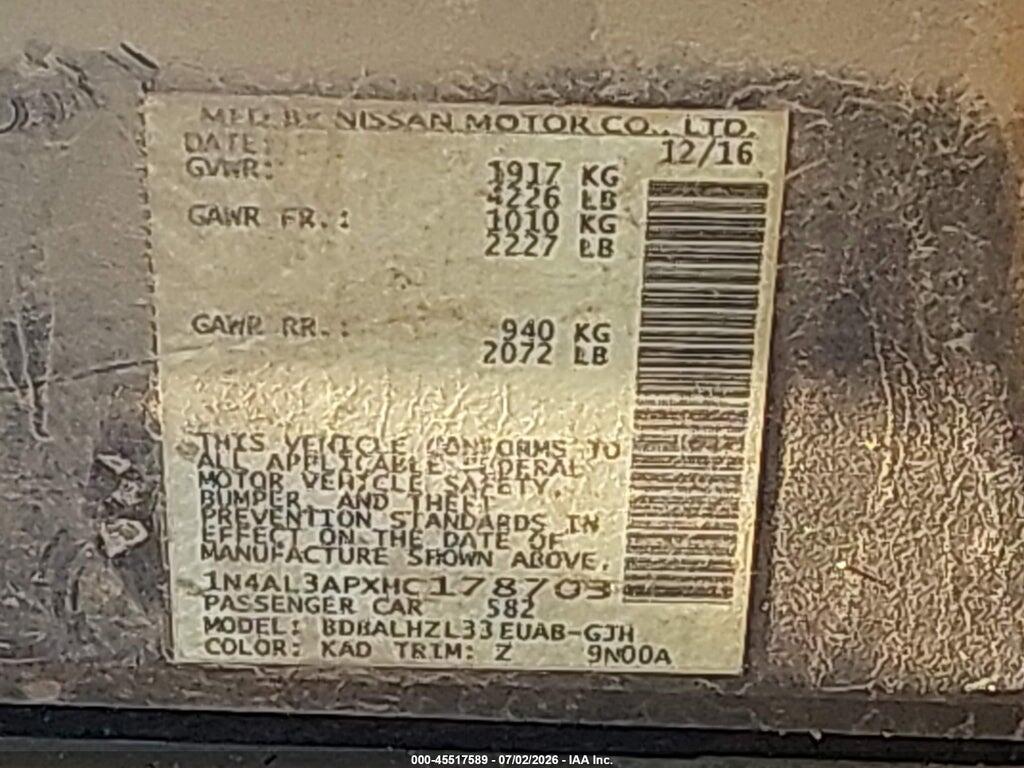 1N4AL3APXHC178703 2017 NISSAN ALTIMA photo no. 9