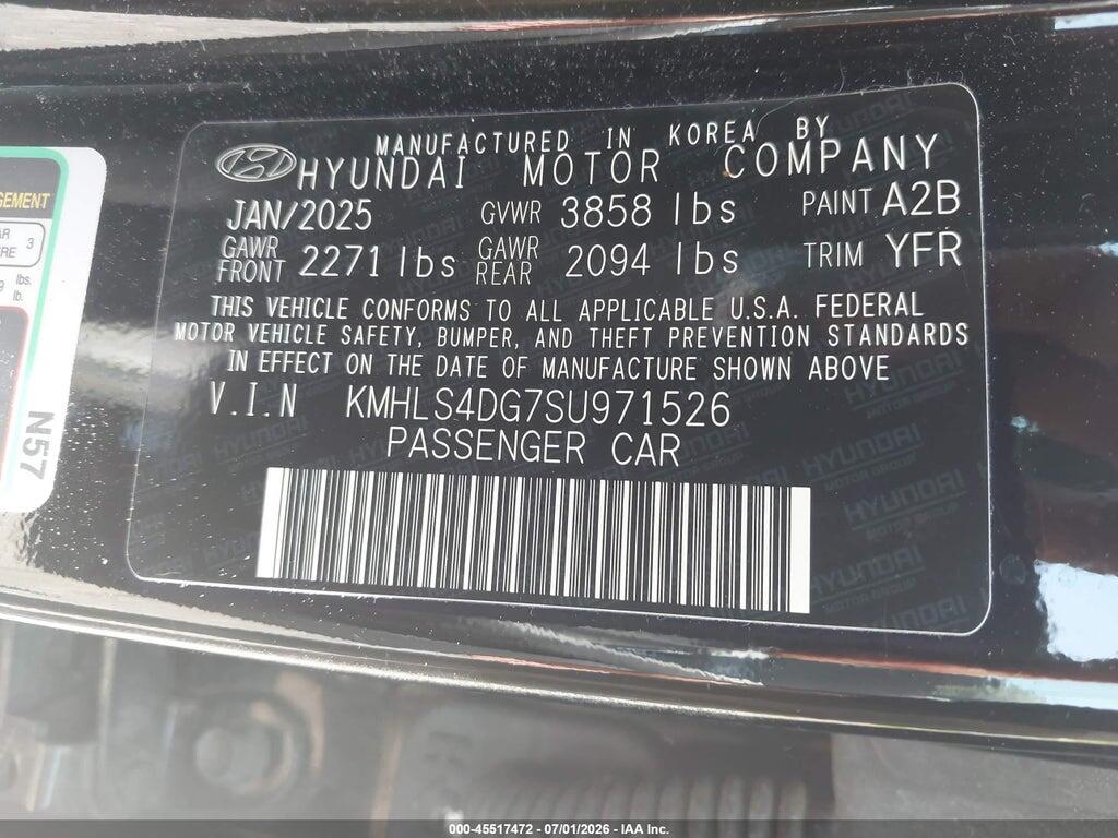KMHLS4DG7SU971526 2025 HYUNDAI ELANTRA photo no. 9