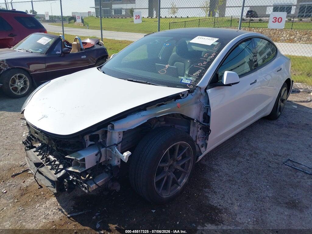 5YJ3E1EA6NF163525 2022 TESLA MODEL 3 photo no. 2