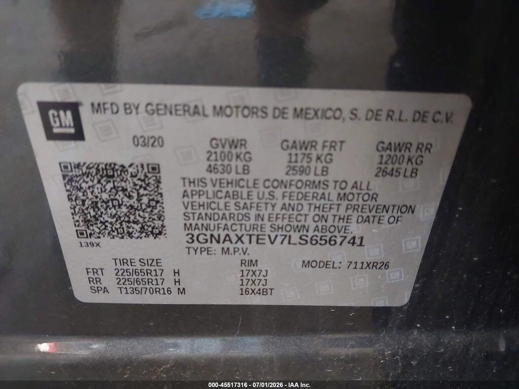 3GNAXTEV7LS656741 2020 CHEVROLET EQUINOX photo no. 9