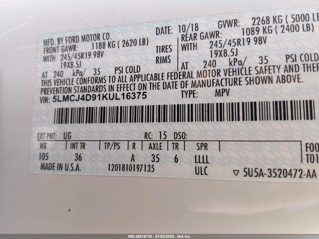 5LMCJ4D91KUL16375 2019 LINCOLN MKC photo no. 9