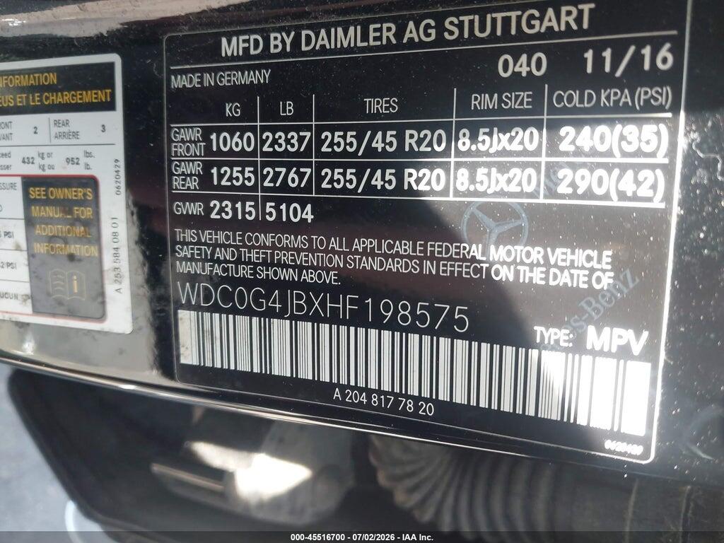 WDC0G4JBXHF198575 2017 MERCEDES-BENZ GLC 300 photo no. 9