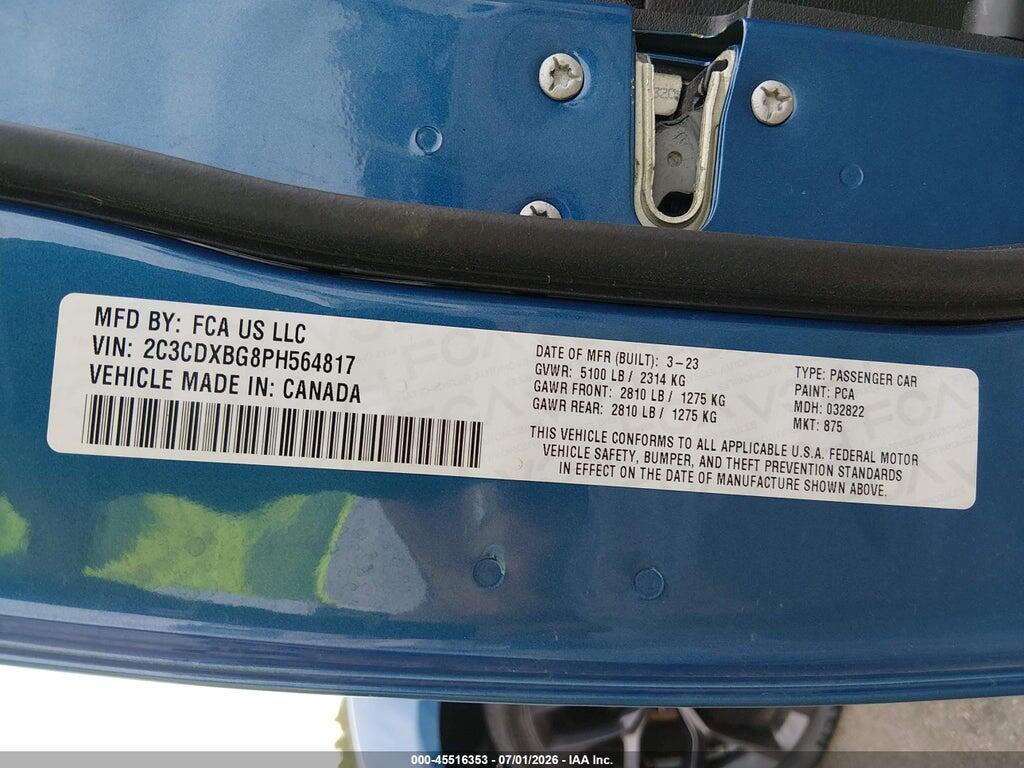 2C3CDXBG8PH564817 2023 DODGE CHARGER photo no. 9