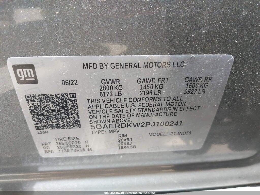 5GAERDKW2PJ100241 2023 BUICK ENCLAVE photo no. 9