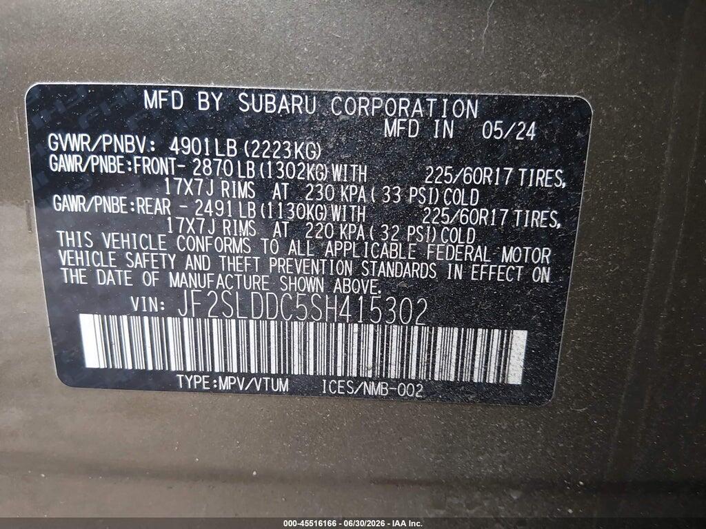 JF2SLDDC5SH415302 2025 SUBARU FORESTER photo no. 9