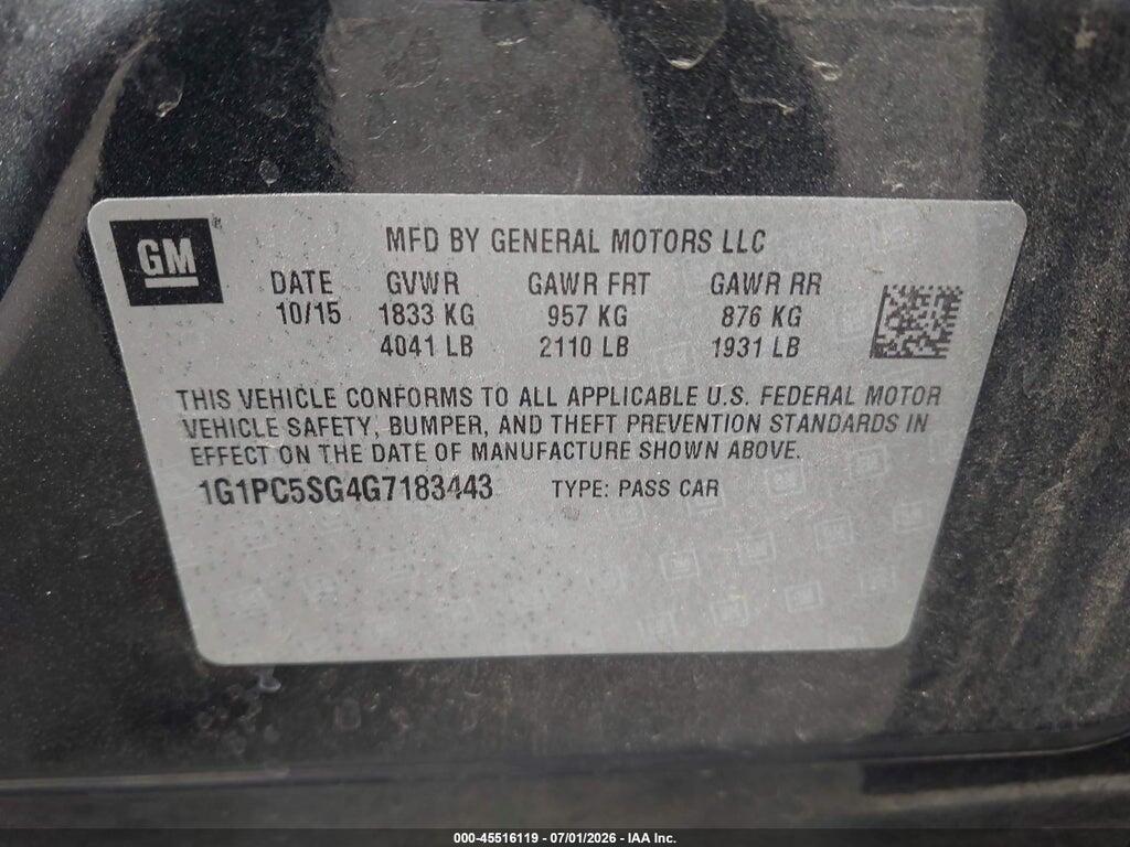 1G1PC5SG4G7183443 2016 CHEVROLET CRUZE LIMITED photo no. 9