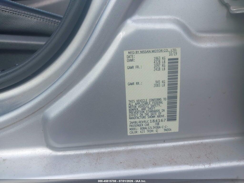 1N4BL4EV4LC184167 2020 NISSAN ALTIMA photo no. 9
