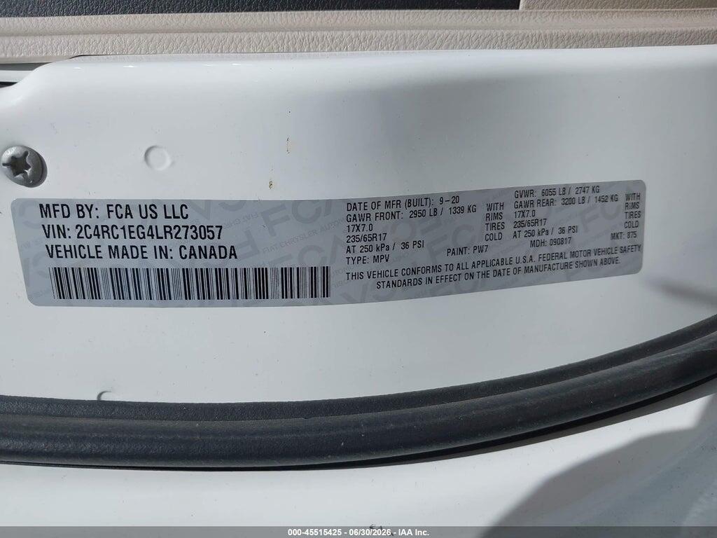2C4RC1EG4LR273057 2020 CHRYSLER PACIFICA photo no. 9