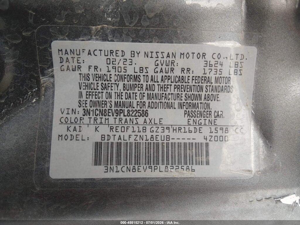 3N1CN8EV9PL822586 2023 NISSAN VERSA photo no. 9
