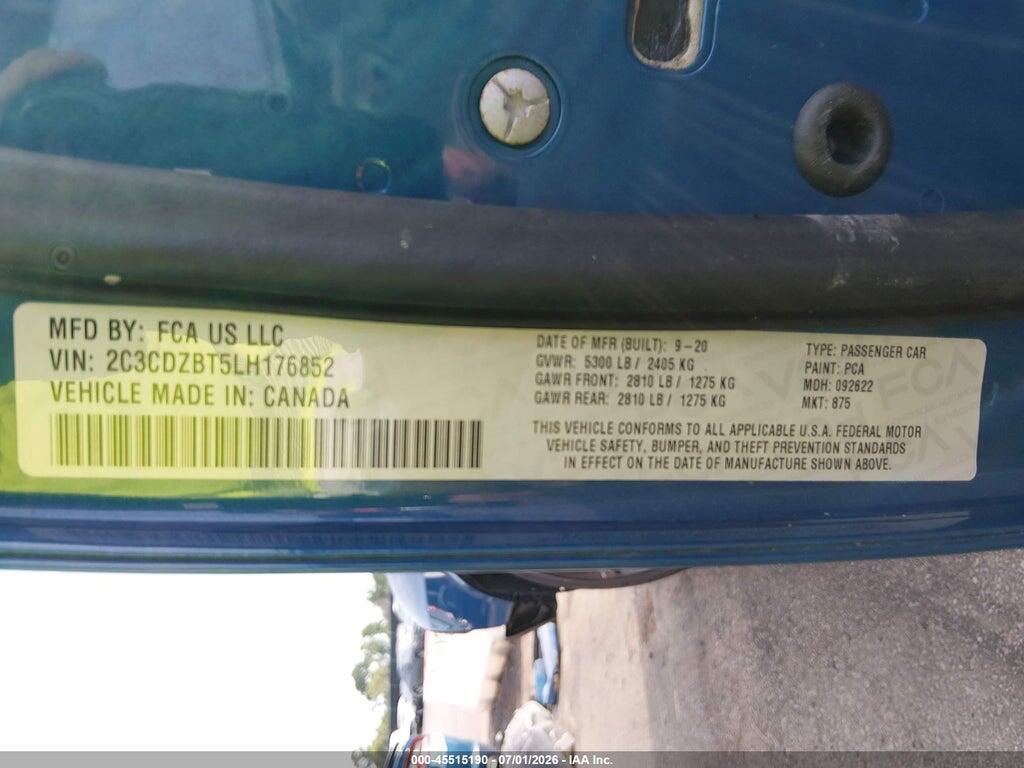 2C3CDZBT5LH176852 2020 DODGE CHALLENGER photo no. 9