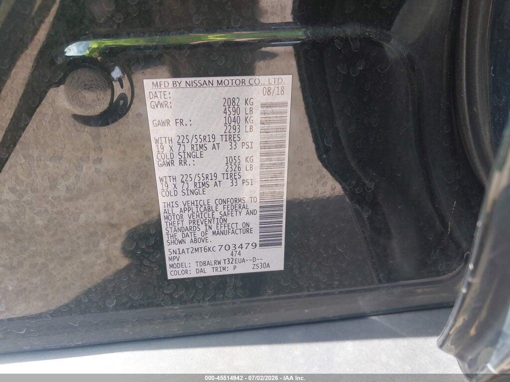 5N1AT2MT6KC703479 2019 NISSAN ROGUE photo no. 9