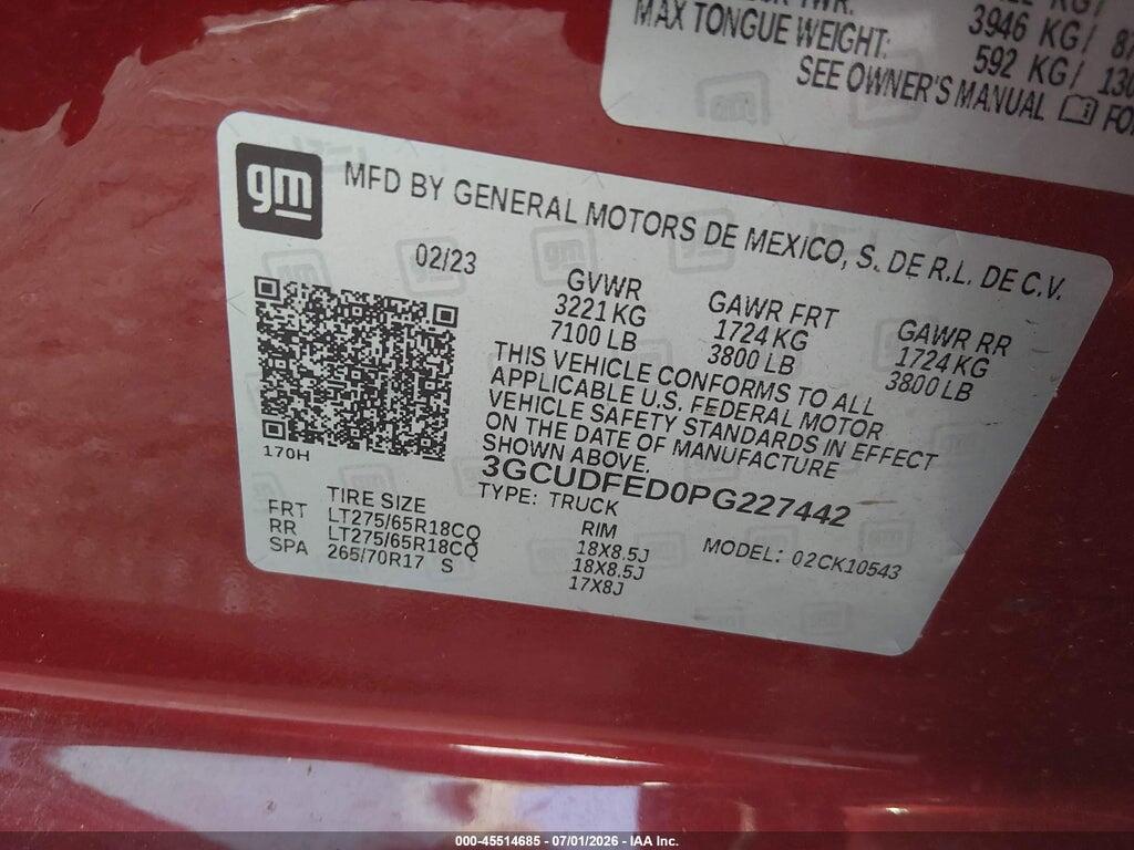 3GCUDFED0PG227442 2023 CHEVROLET SILVERADO 1500 photo no. 9