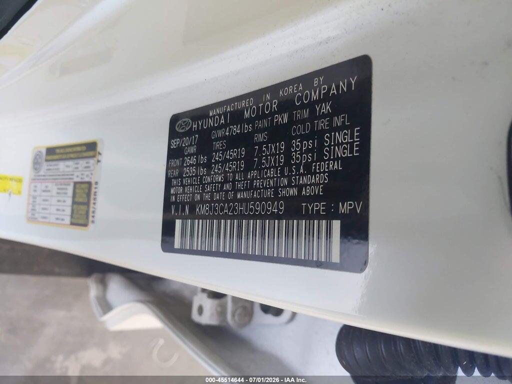 KM8J3CA23HU590949 2017 HYUNDAI TUCSON photo no. 9
