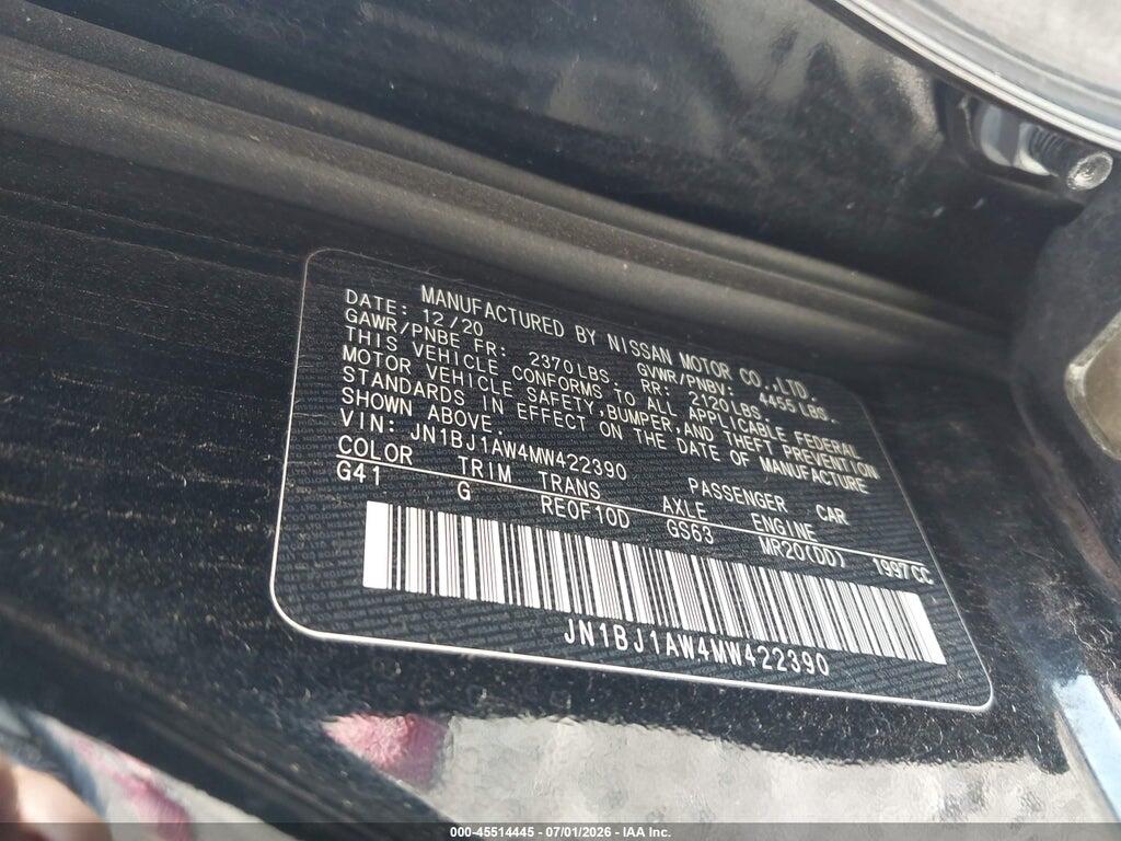 JN1BJ1AW4MW422390 2021 NISSAN ROGUE SPORT photo no. 9
