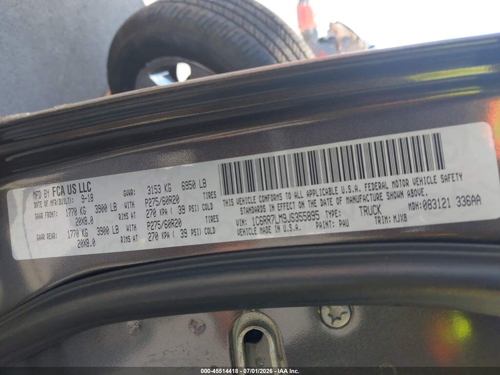 1C6RR7LM9JS355895 2018 RAM 1500 photo no. 9