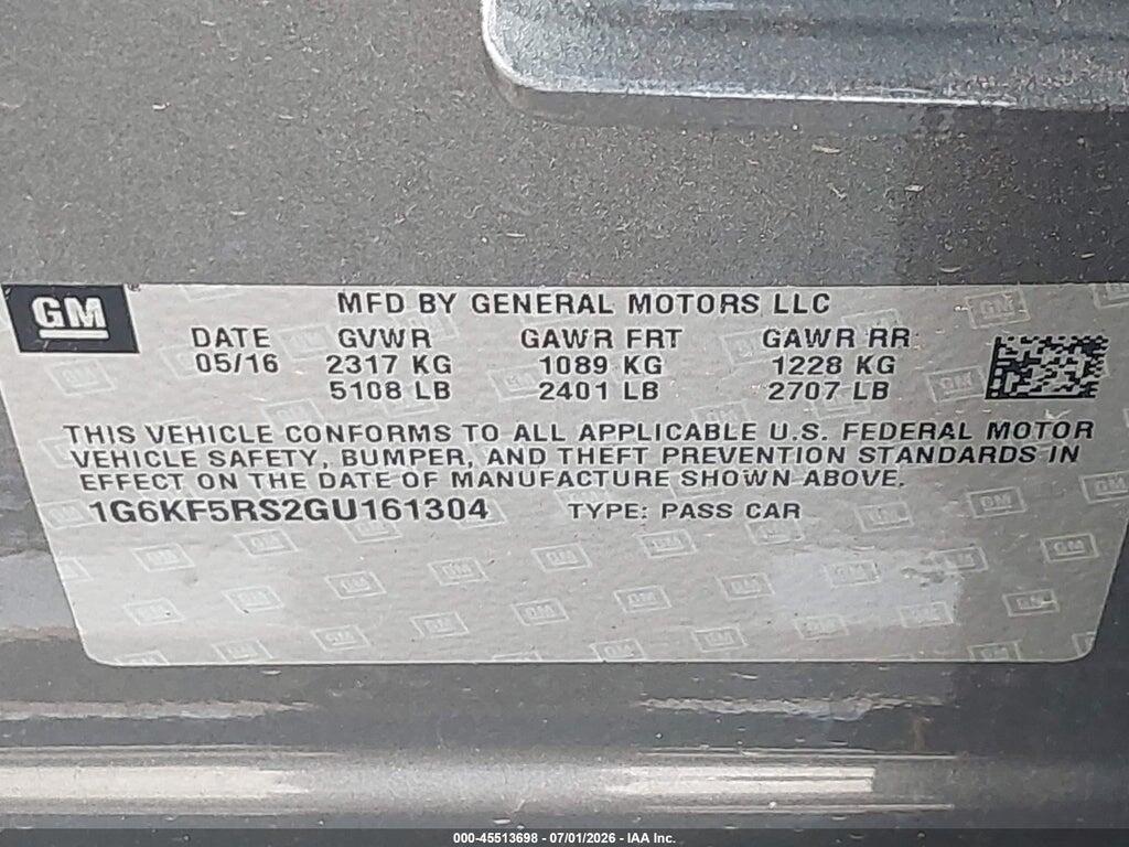 1G6KF5RS2GU161304 2016 CADILLAC CT6 photo no. 9